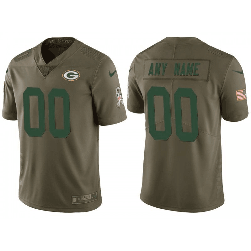 Men's Green Bay Packers ACTIVE PLAYER Custom 2017 Olive Salute To Service Limited Stitched Jersey Men's Green Bay Packers ACTIVE PLAYER Custom 2017 Olive Salute To Service Limited Stitched Jersey
